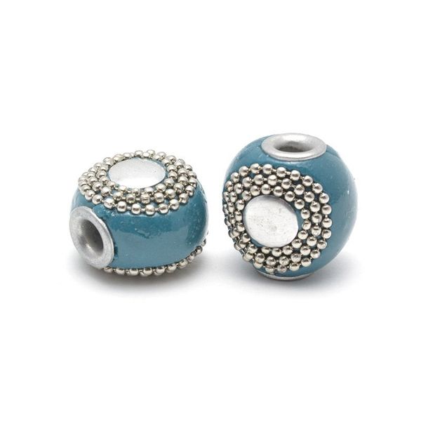Бусины этника 20х18 мм, in ⌀4 мм, цв. 2 синий, 2 шт, Tesoro