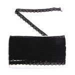 Кружево вязаное (тесьма) хлопковое 10 мм / 9.14 метров, черный