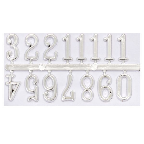 Цифры арабские для часов 1,5см, серебро