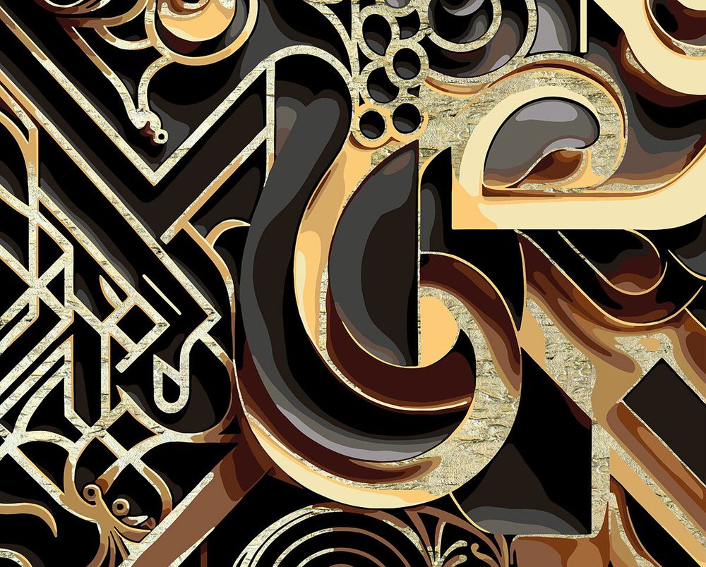 Картина по номерам Фрея PNB/PLPT-244, Золотой иероглиф, (с поталью) 50х40 см