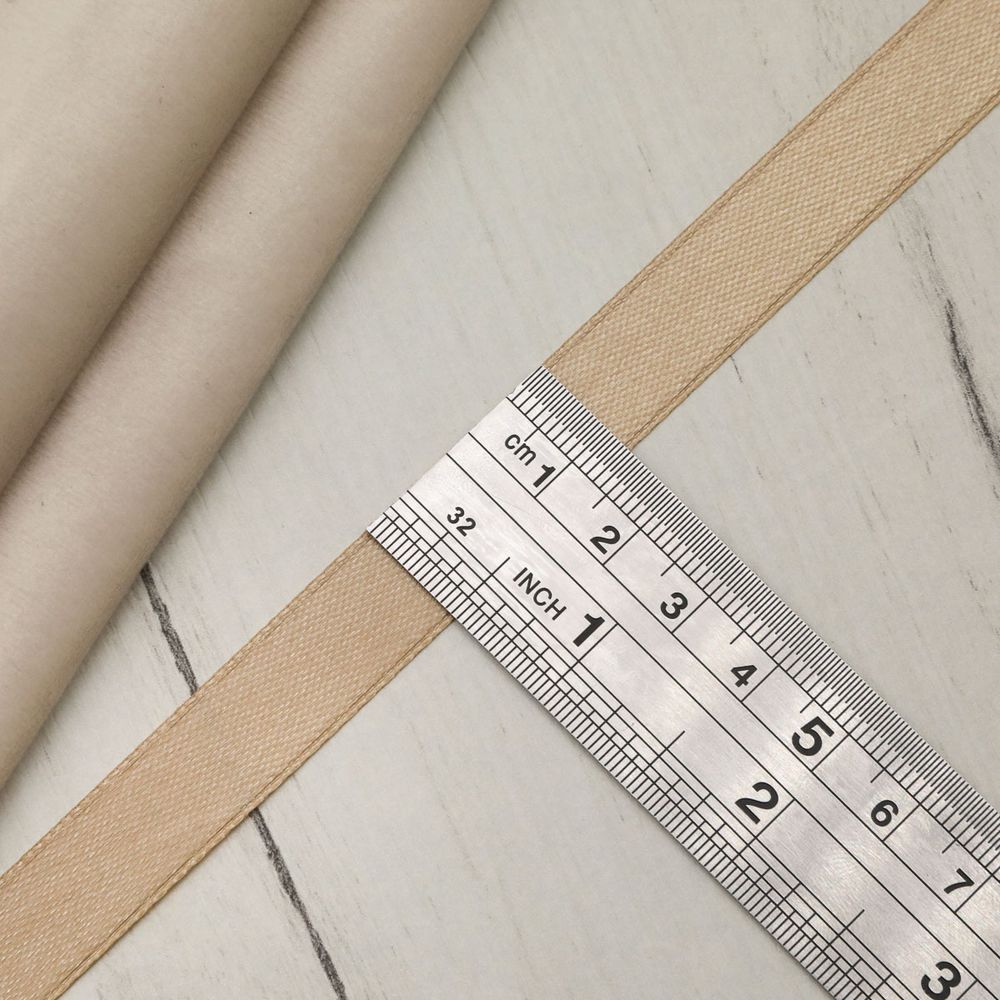 Лента атласная 1-сторонняя 12.0 мм / 22.86±1 метров, 067 бежевый, Globus