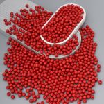 Бусины пластик ⌀10 мм, 500 г, круглые, 629 красный, 1AL121-3 , Astra&Craft