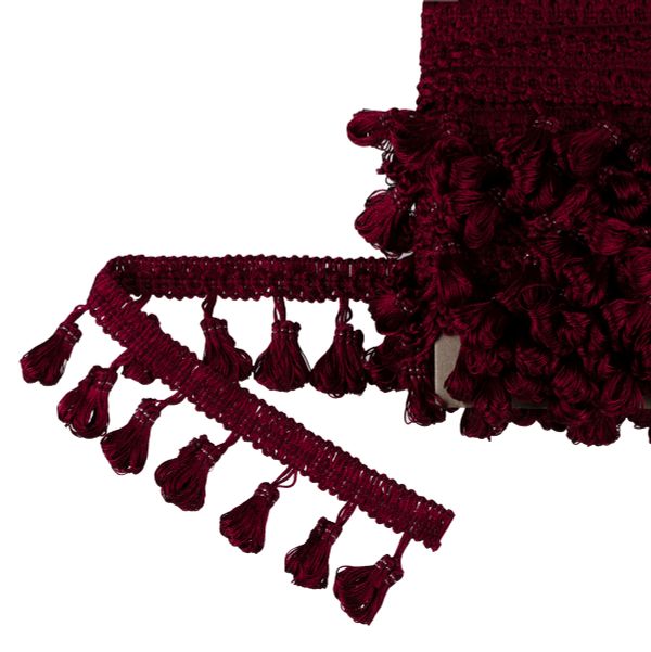 Бахрома отделочная 45.0 мм / 10 метров, с кистями, 274 бордо, Gamma 555