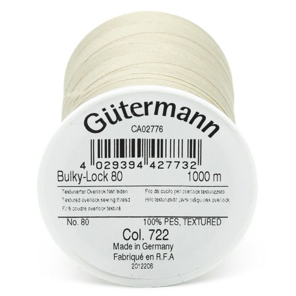 Нитка текстурированная Gutermann Bulky-Lock 80, 1000м, 722 св.бежевый, 5 катушек