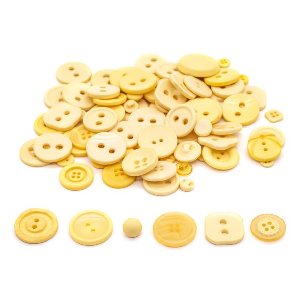 Украшения декоративные пуговицы ассорти Палитра 100г (Кремовый)