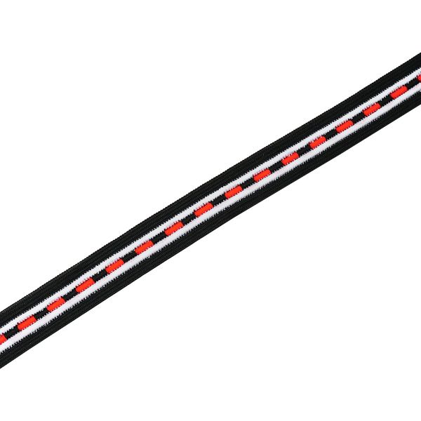 Тесьма лампасная 20 мм / 36.58 метра, черный/белый, 21822