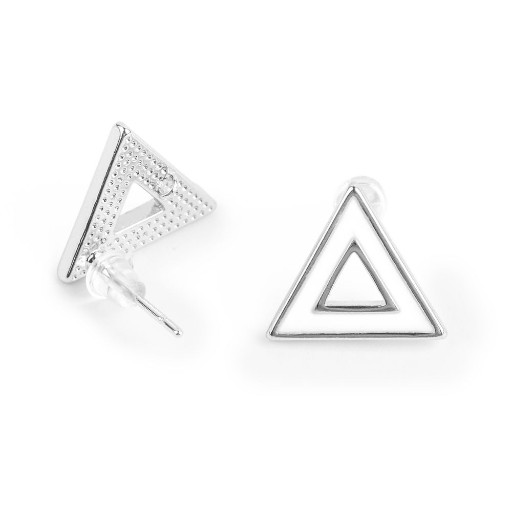 Швензы 12х14 мм, 10 шт (5х2 шт), 01 под серебро, белый, Zlatka FMK-H14