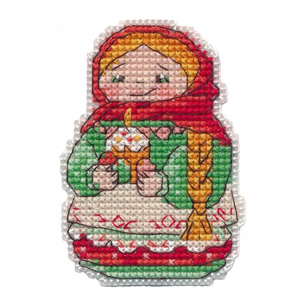 Набор для вышивания нитками Овен, Магнит. Пасхальные радости 5,2х7,2 см