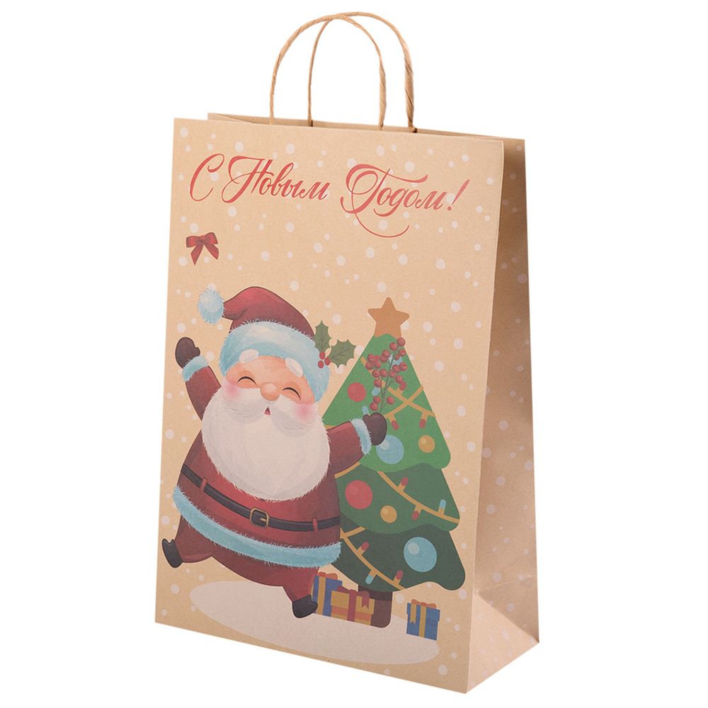 Подарочный крафт-пакет 150 г/м², 27.5х39х12 см, 12 шт, 02, Stilerra NDYM