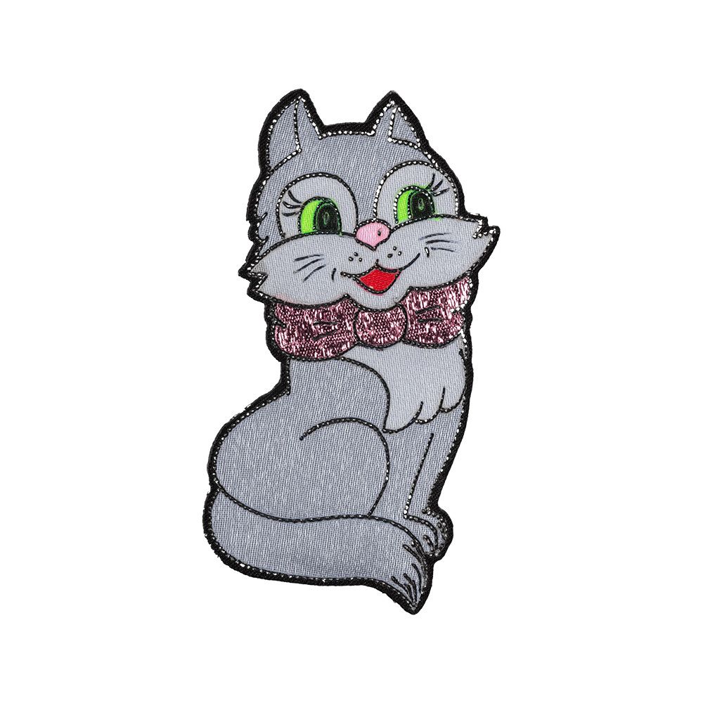 Термоаппликация №2 12 шт, 2-85 Кошечка с бантиком 9х4 см, Blitz