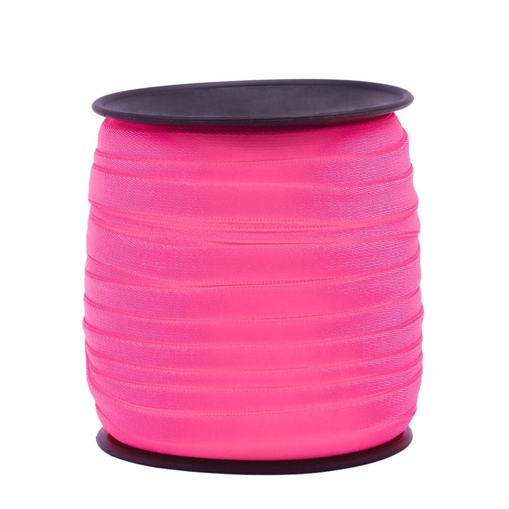 Резинка бельевая (бретелечная) люминесцентная блестящая 10.0 мм / 50 метров, фуксия