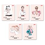 Тетрадь ученическая общая, выборочные блёстки, A5+ 40 л. на скобе 65 г/м², белизна 100%, 10 шт, клетка в термоусадочной пленке, 000472 От кутюр, Светоч 40ТСК5_5_2_1