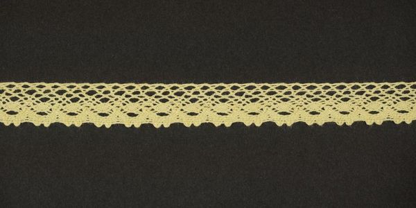 Кружево вязаное (тесьма) 18 мм цв. св.желтый, AF-373-010, Alfa, 25 м