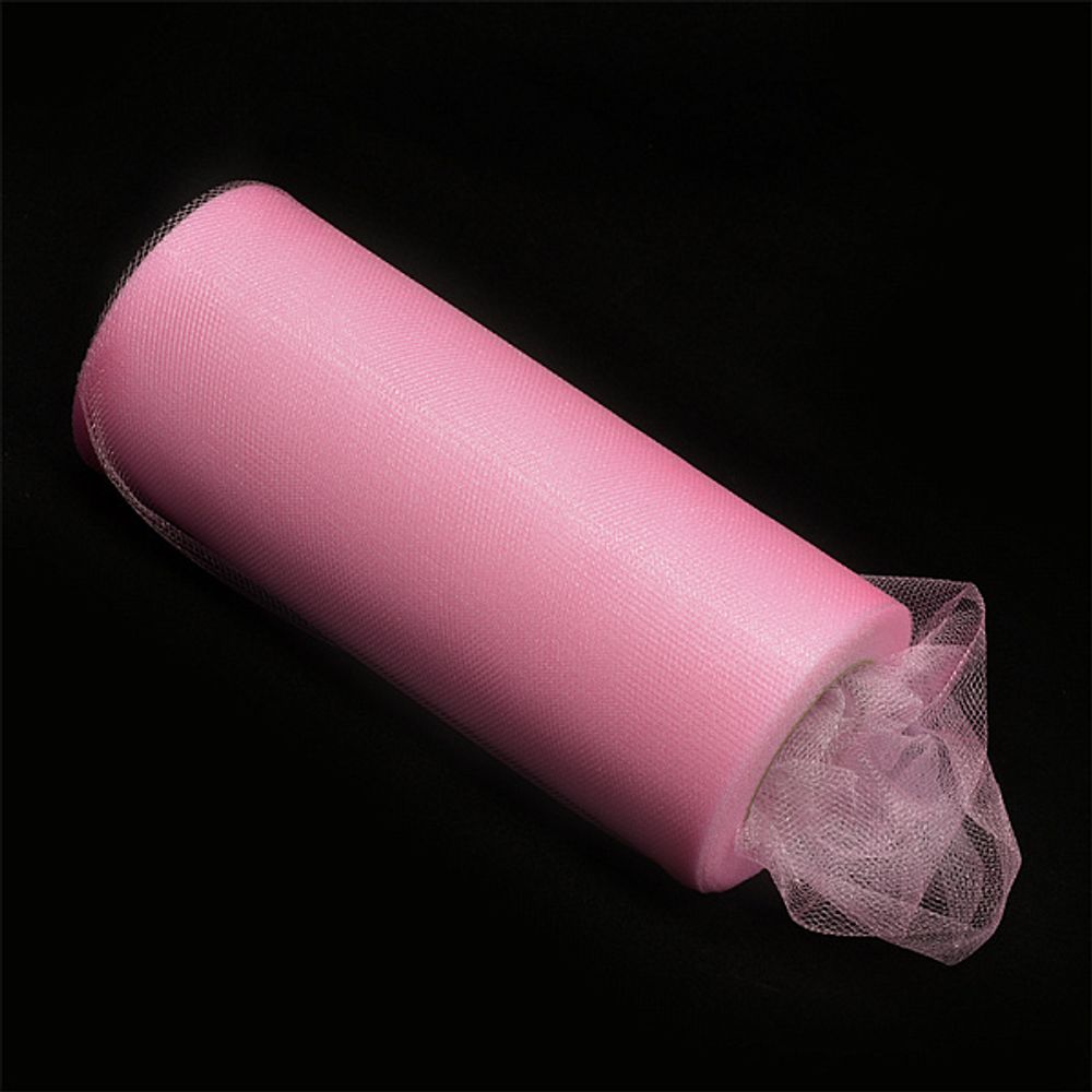 Фатин на шпульке блестящий, средняя жесткость, 100% нейлон, 150 мм цв. 05 розовый, 22,86м