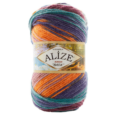 Пряжа Alize (Ализе) Burcum Batik / уп.5 мот. по 100 г, 210м, 7919 секционный