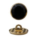 Пуговицы на ножке металл 24L (зол/цв. черный), 36 шт