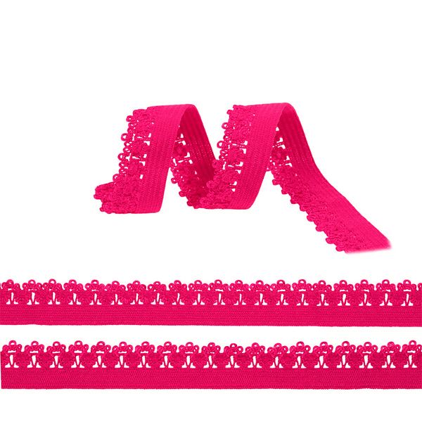 Резинка бельевая (ажурная) 12.0 мм / 100 метров, RB01261S, цв.S261 красный малиновый