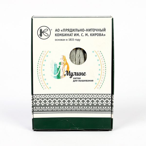 Мулине ПНК им.Кирова цв.6801 серый, 24 мотка по 8 метров