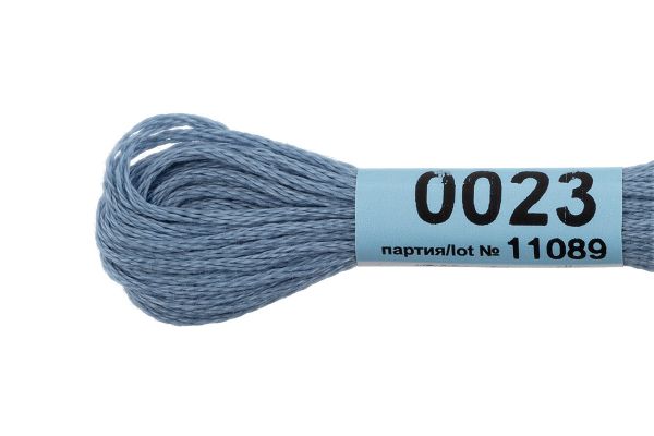 Мулине Gamma 100% хлопок, цв.0023 голубой, 24 мотка по 8 метров