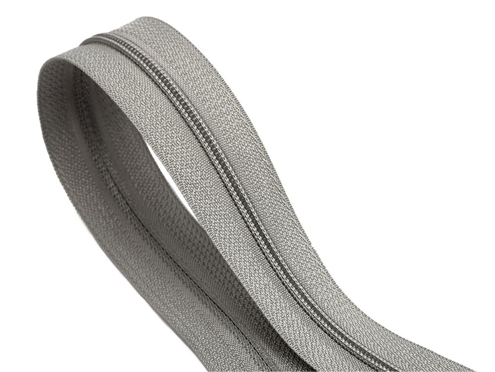 Молния рулонная витая (спираль) Т3 (3 мм) УСИЛЕННАЯ, НА БОБИНЕ, S-181 серый (цв.SBS) / кор. 1200 метров