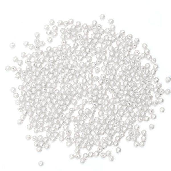 Бусины пластик (жемчуг) ⌀5 мм, 25 г, Astra&Craft, 001 NL белый