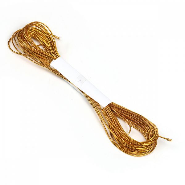 Резинка шляпная (шнур эластичный) ⌀1.0 мм / 10 метров, цв.золото