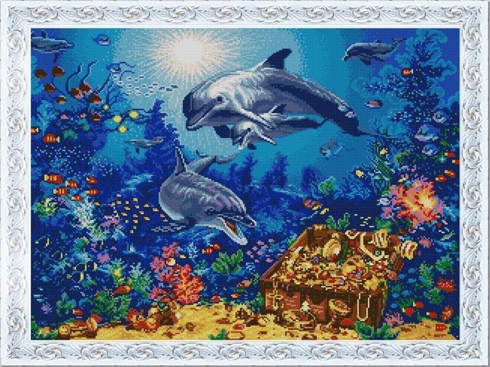 Рисунок для вышивания бисером Конек (ткань), 1330 Морские сокровища 45х60 см
