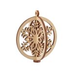 Заготовка из фанеры Подвеска объемная Шар ⌀7 см, толщ. 0.3 см, 1 снежинка, Mr.Carving, КЛ-44