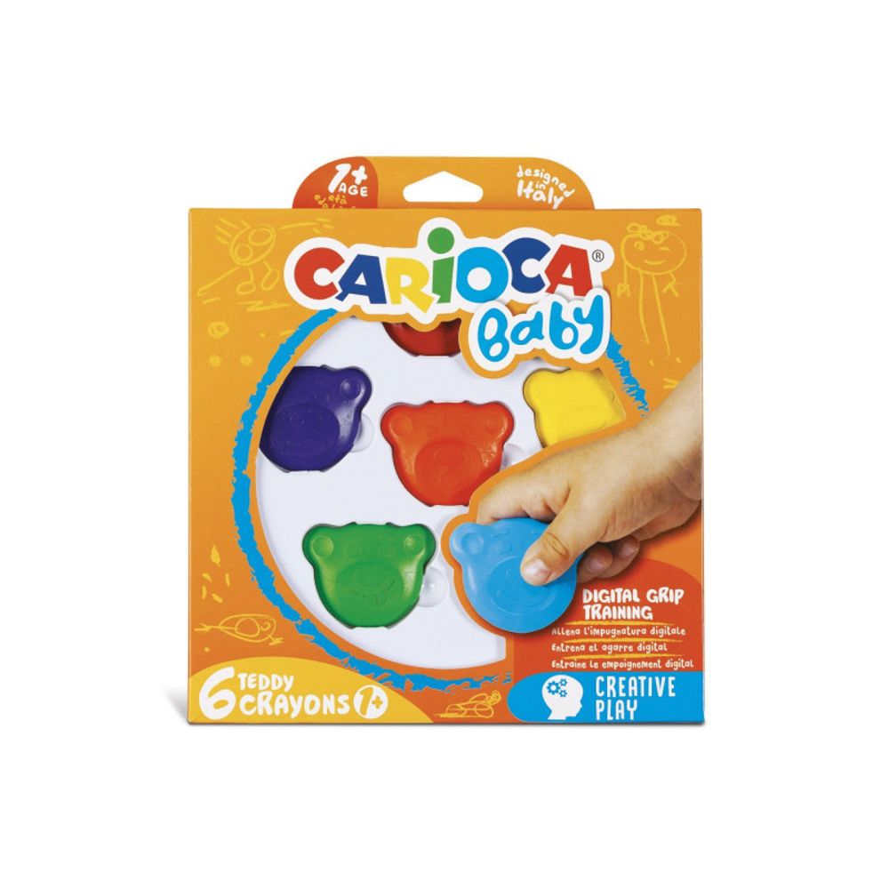Набор мелков Baby Teddy 6 цв, 6 шт, 42956, Carioca