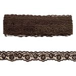 Кружево на сетке 23 мм, 6,8 м (±4 см), 078 коричневый