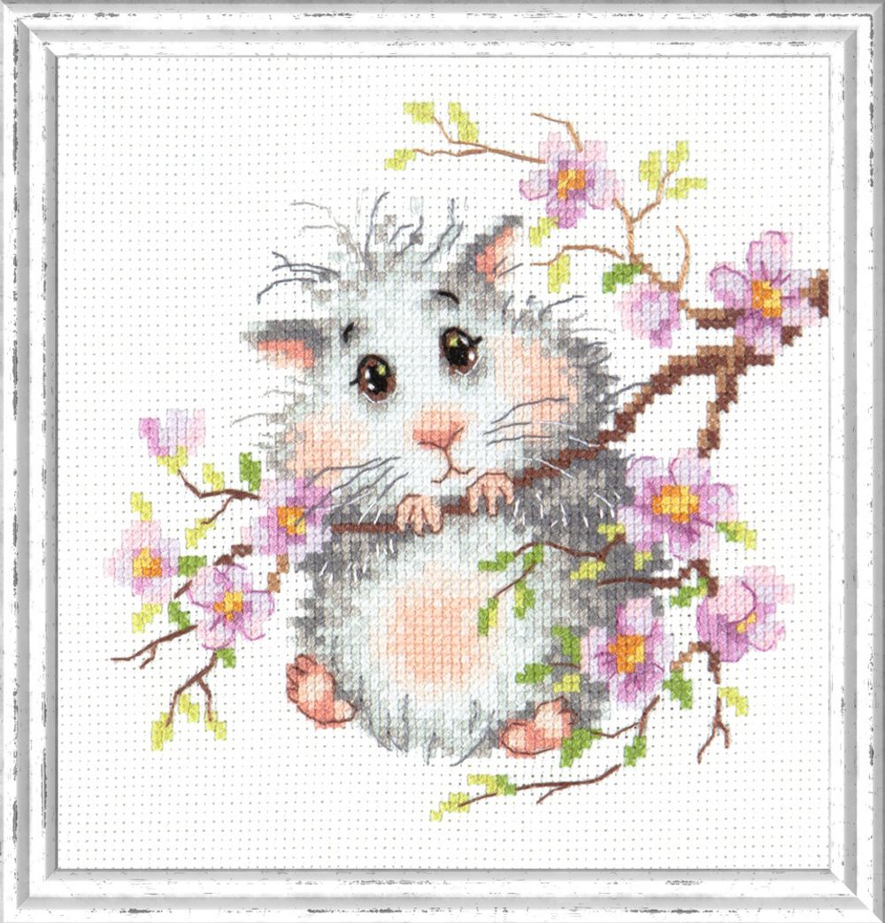 Набор для вышивания нитками Чудесная игла, Хомячок, 15х14 см