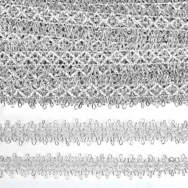 Тесьма отделочная 28 мм, 9447 цв.серебро уп.13.71м