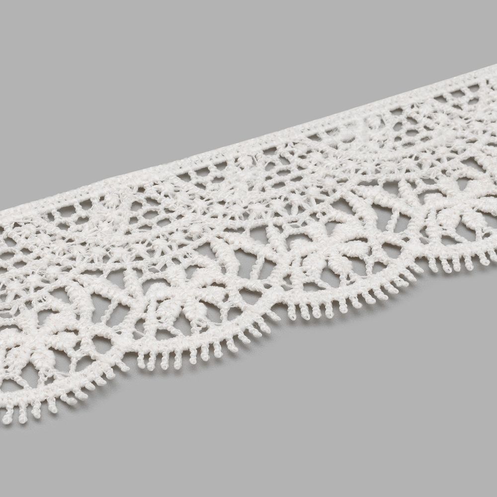 Кружево гипюр (плетёное) 45 мм / 9.14 метров, матовое 571 молочный