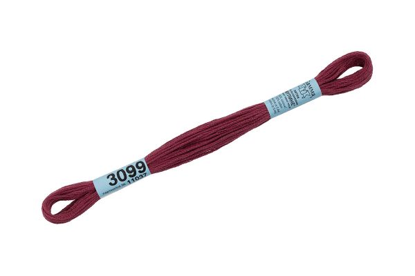 Мулине Gamma 100% хлопок, цв.3099 гр.вишневый, 24 мотка по 8 метров