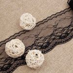 Кружево на сетке 85 мм, черный, 13.71 м