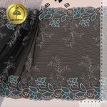 Кружево на сетке (вышитое) 260 мм, цв.черный уп. 13 м, Kruzhevo