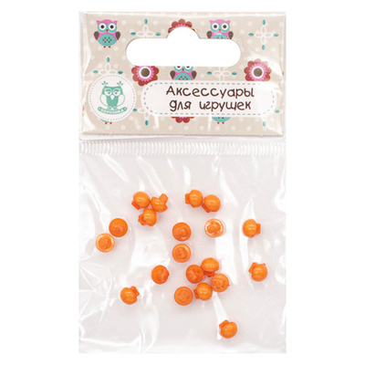 Украшения декоративные пуговицы Мини круглые на ножке, 5мм, уп/20 шт, оранжевый