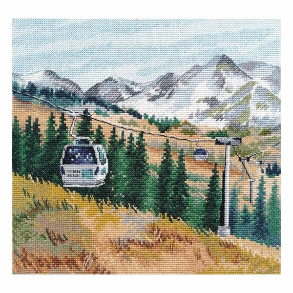 Набор для вышивания нитками Овен, Гора Чимбулак 20х20см