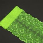 Кружево бельевое эластичное 195 мм / 10 м, 8034, цв.F229 зелено-желтый неон, Kruzhevo