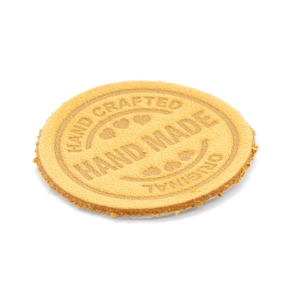 Термоаппликация из кожи Hand Made D3,4см, 100% кожа, 48 песочный