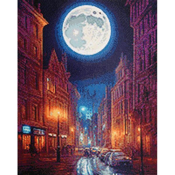 Алмазная (кристальная) мозаика Cristyle, Ночной городок, 40х50 см