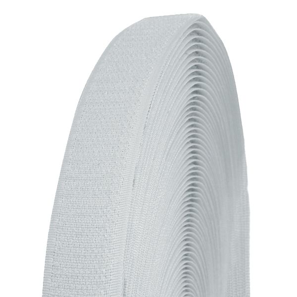 Лента контактная липучка (велкро) пришивная 30 мм / 25 метров, F101 белый, КРЮЧОК, качество 