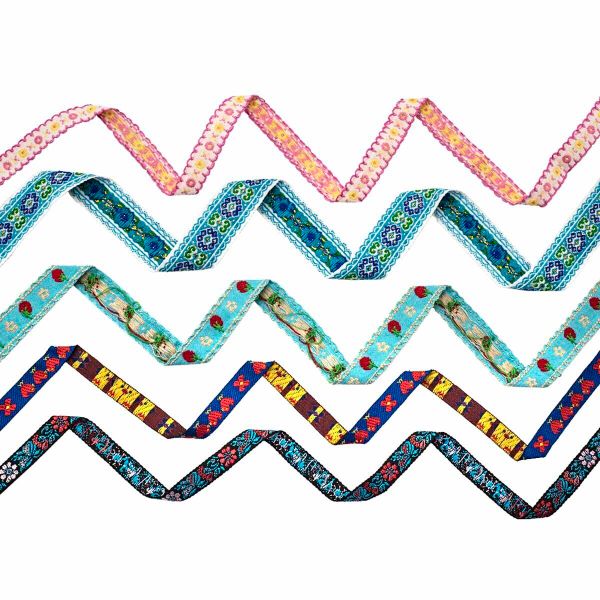 Набор лент декоративных Цветы, птенчики и ягоды, 5 шт, Vintage Line