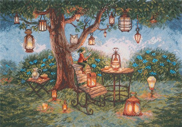 Набор для вышивания нитками Panna, Фонарики, 43х30 см
