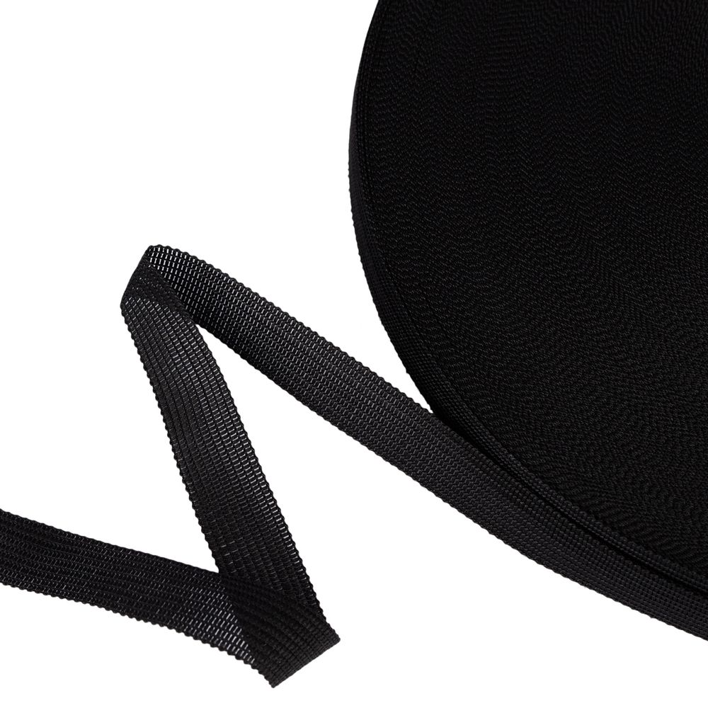 Тесьма (лента) окантовочная 14 мм / 100 метров, черный, Gamma 014 О черный