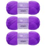 Пряжа Люблю вязать Зефир / уп.3 мот. по 100 г, 295 м, 770 фиолетовый