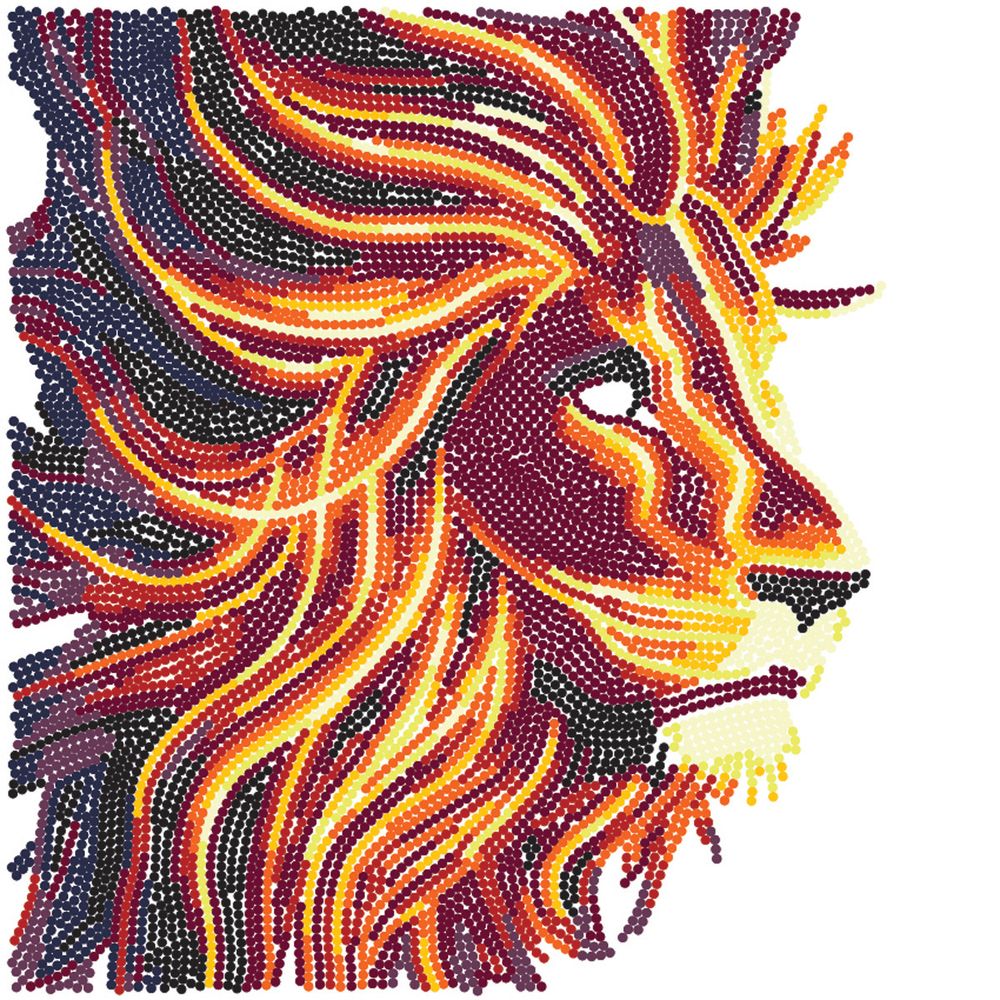 Алмазная (кристальная) мозаика Фрея ALBP-263, постер Огненный лев, 30х30 см