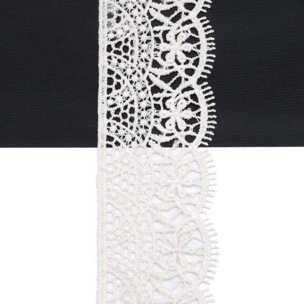 Кружево гипюр (плетёное) 45 мм / 9.14 метров, матовое 571 молочный