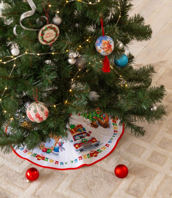 Набор для вышивания нитками Panna, Юбка для новогодней ёлки, 61х61 см