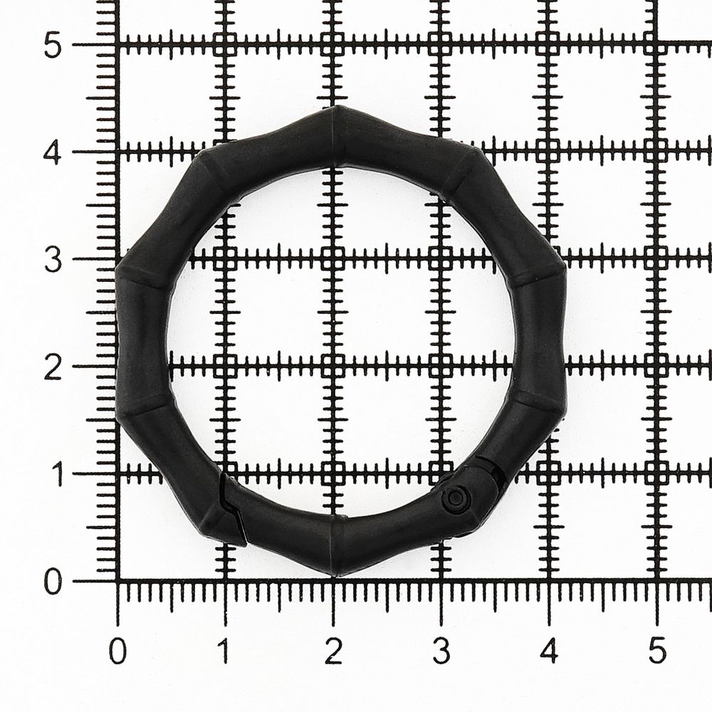 Карабин металл кольцо ⌀32 мм, декоративный, черный матовый, MB_2231, 6 шт